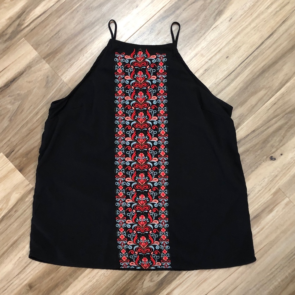 Francesca's Embroidered Tank Top